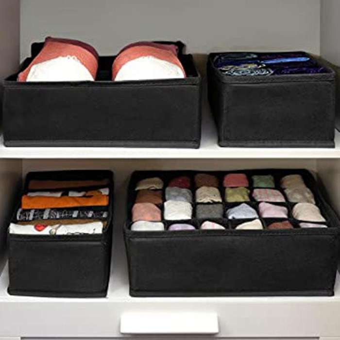 4-pieces Clothes Drawer Organisers Divider - for Bras, Clothes