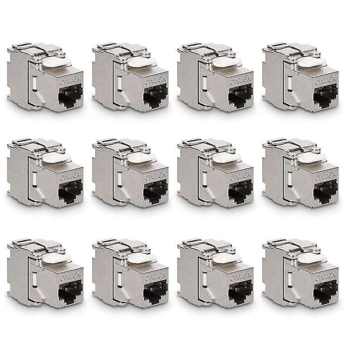 2 Piece Cat6a Shielded Keystone Jack 10 Gbit with Metal Housing