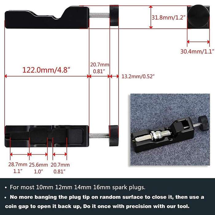 Spark Plug Space Tool for Most 10mm 12mm 14mm 16mm Spark Plugs ,black