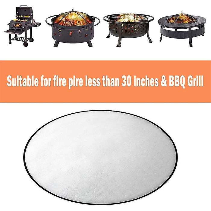 32in Round Fire Pit Mat,grill Mat Deck Protector Fire Mat for Fire
