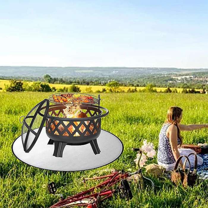 32in Round Fire Pit Mat,grill Mat Deck Protector Fire Mat for Fire