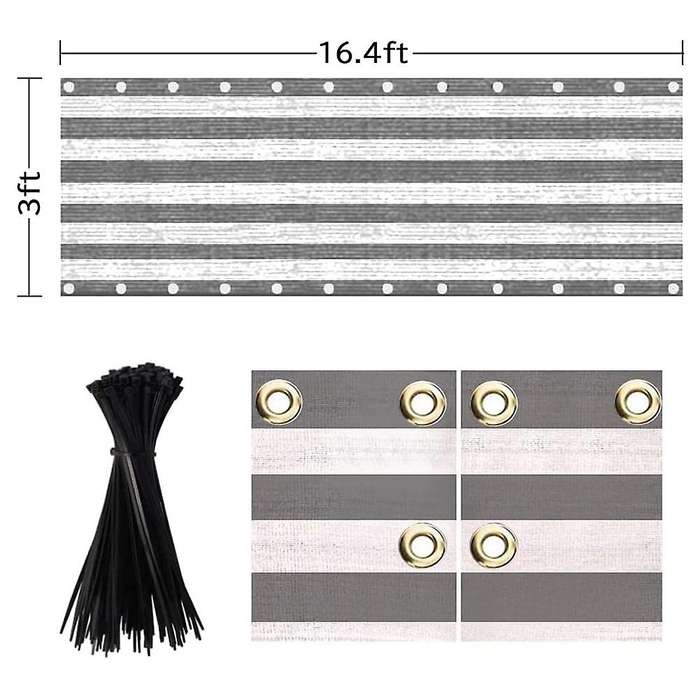 Balcony Privacy Screen Cover, for Porch Deck, 0.9x5m(grey+white)