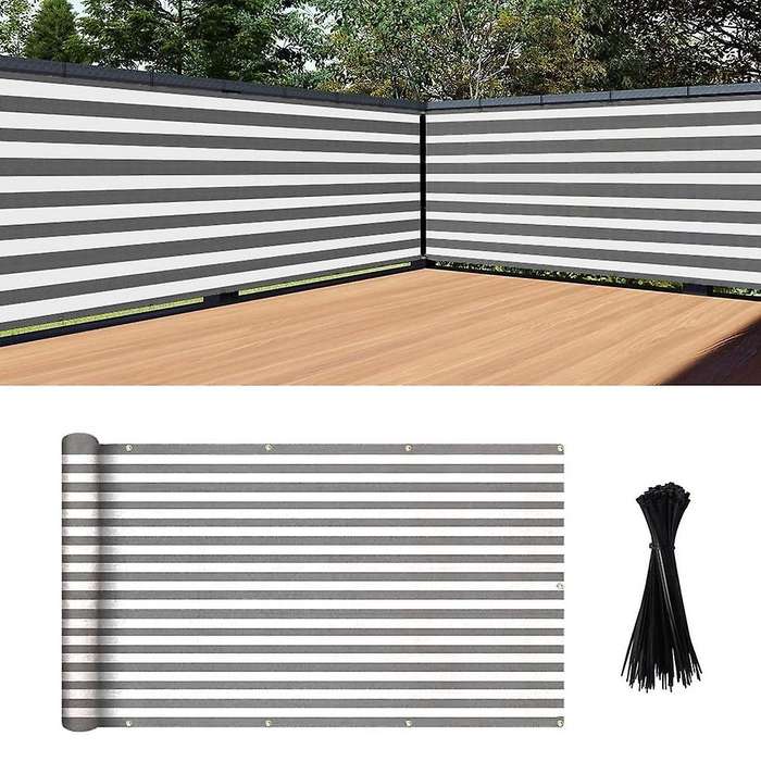 Balcony Privacy Screen Cover, for Porch Deck, 0.9x5m(grey+white)