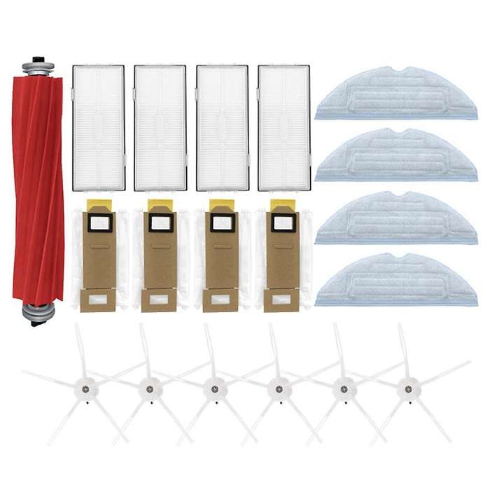 19pcs Main Side Brush Hepa Filter Mop Cloth Dust Bag Brush