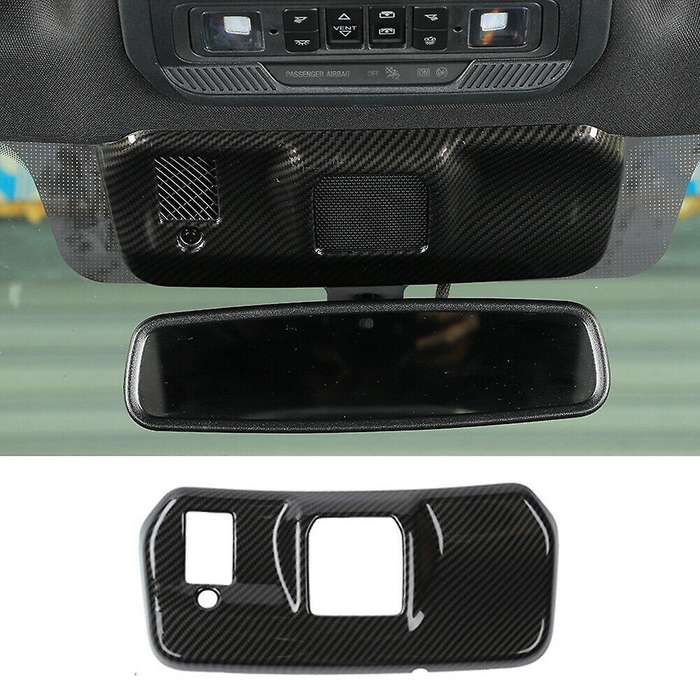 Rearview Mirror Base Panel for Ford F150 2021-2022, Abs Carbon Fiber