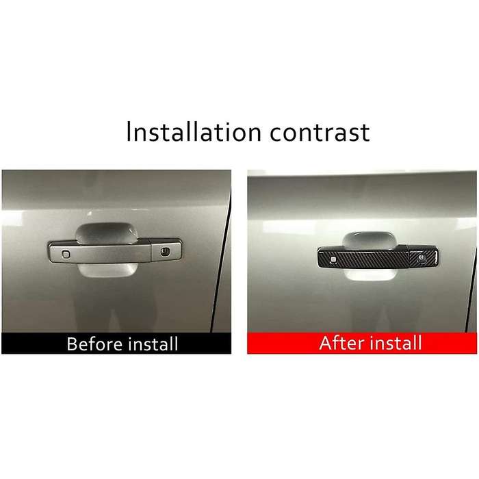 Car Grab Door Handle Cover Trim Decoration Stickers , Carbon Fiber