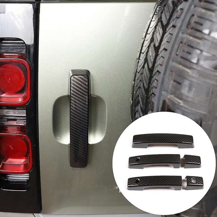 Car Grab Door Handle Cover Trim Decoration Stickers , Carbon Fiber
