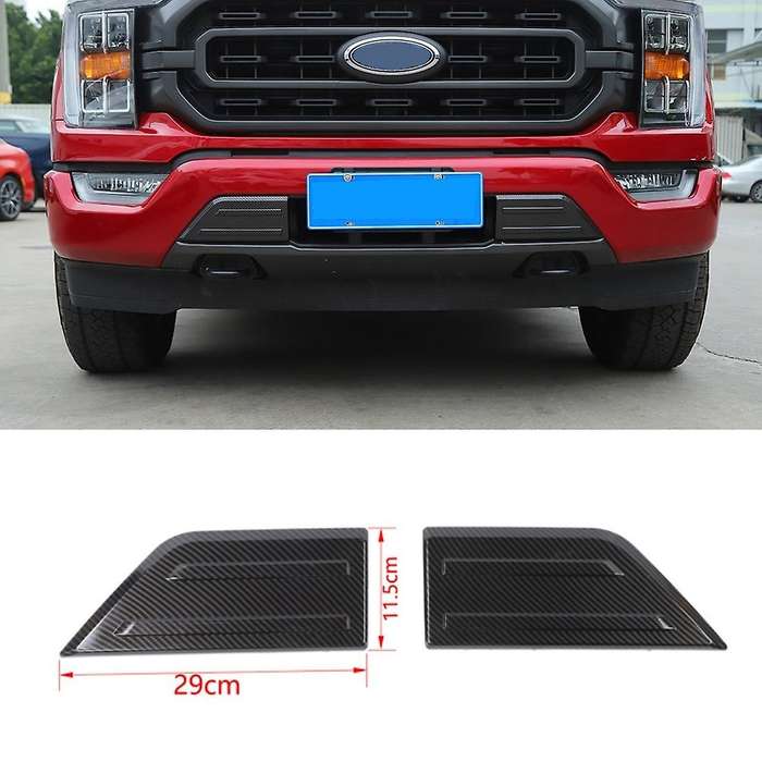 Car Front Bumper Grille Cover for Ford F150 2021, Abs Carbon Fiber