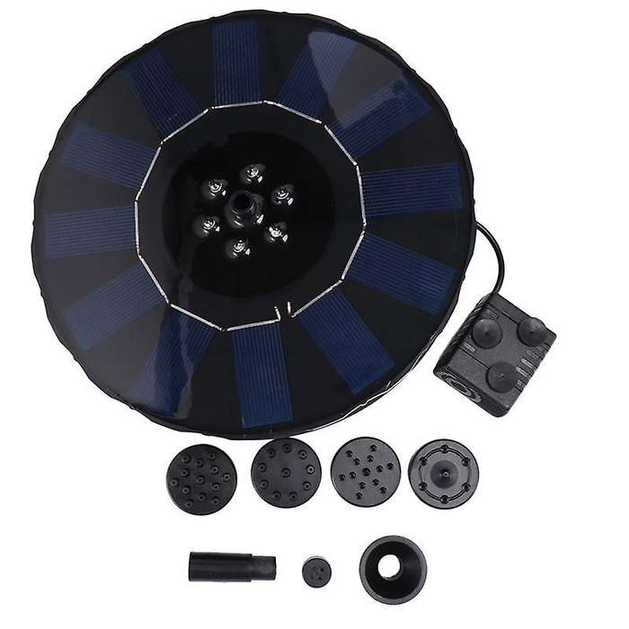 With 5 Nozzles Solar Powered Fountain Pump Color Led Solar