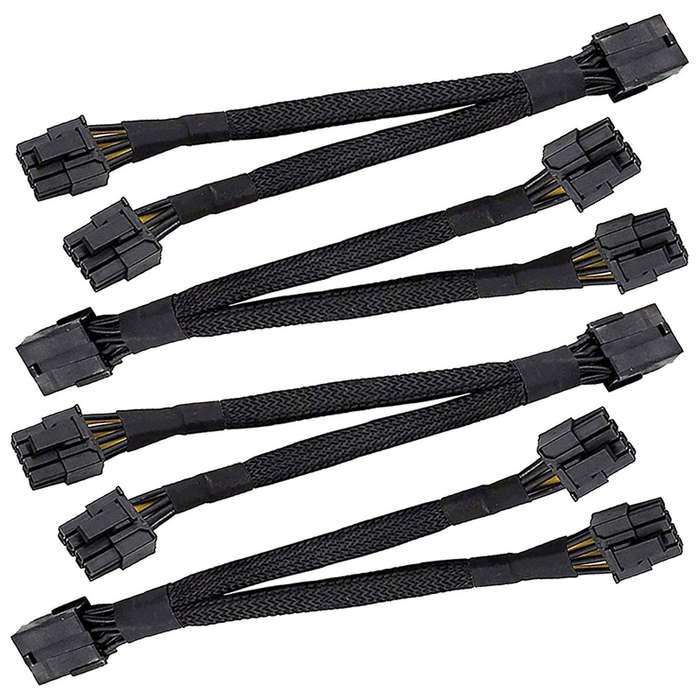 4pcs 8 Pin Pci-e Video Card 8 Pin Female to Dual Gpu Male Splitter