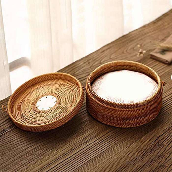 Handmade Rattan Pu'er Tea Cake Storage Box Cake Storage Box
