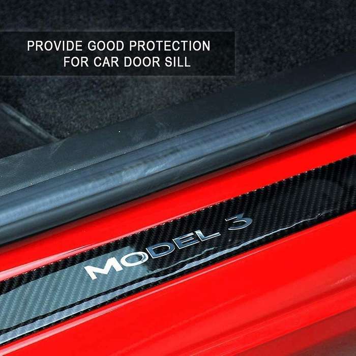 Car Door Sill Protector Stickers Trim for Tesla Model 3 2019-2022