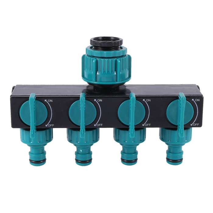 4-way Tap Hose Splitter Garden Drip 4/7 Or 8/11 Hose Fittings 2 Set