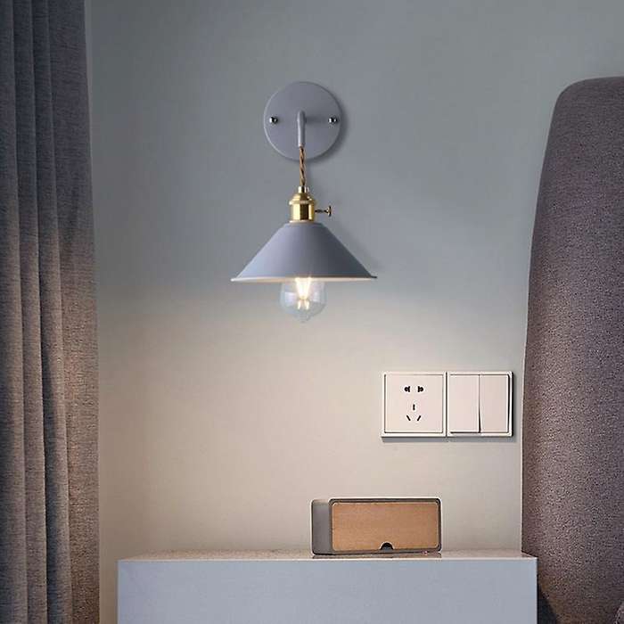 Gray Wall Lights Home Decor Bedside Wall Lamp with Switch Fixture