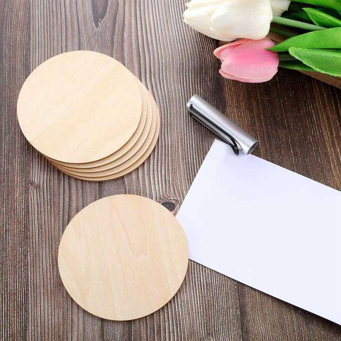 Unfinished Wood Pieces Ornaments for Diy Crafts 30 Packs 4 Inch
