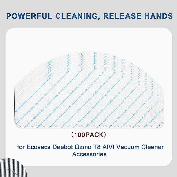 100pcs Mopping Pads for Ecovacs Deebot Ozmo T8 T9 Aivi N8 Pro+ Parts