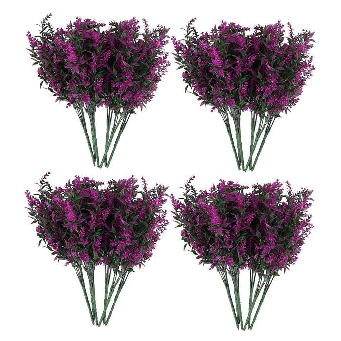 Artificial Lavender Flowers Plants 6 Pieces,uv Resistant(fushia)
