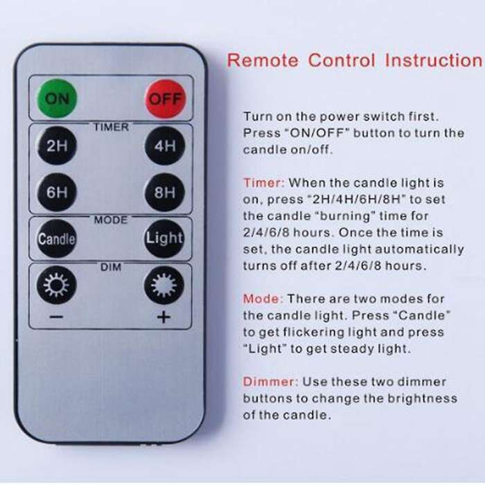 10-button Remote Control Tearing Swinging Led Electronic Candle Light