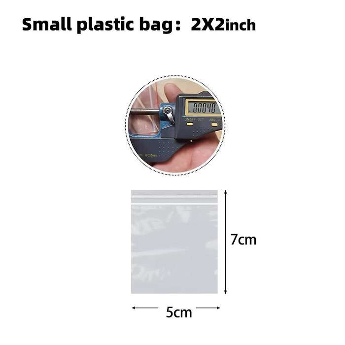 1000 Count 5x7cm Transparent and Durable Small Zipper Closure Bag