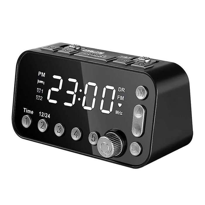 Bedside Digital Alarm Clock,led Clock with Dual Usb Dab/fm Radio