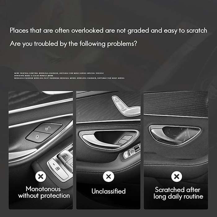 Black Car Door Handle Bowl Cover Trim for Mercedes Benz C E Glc Class