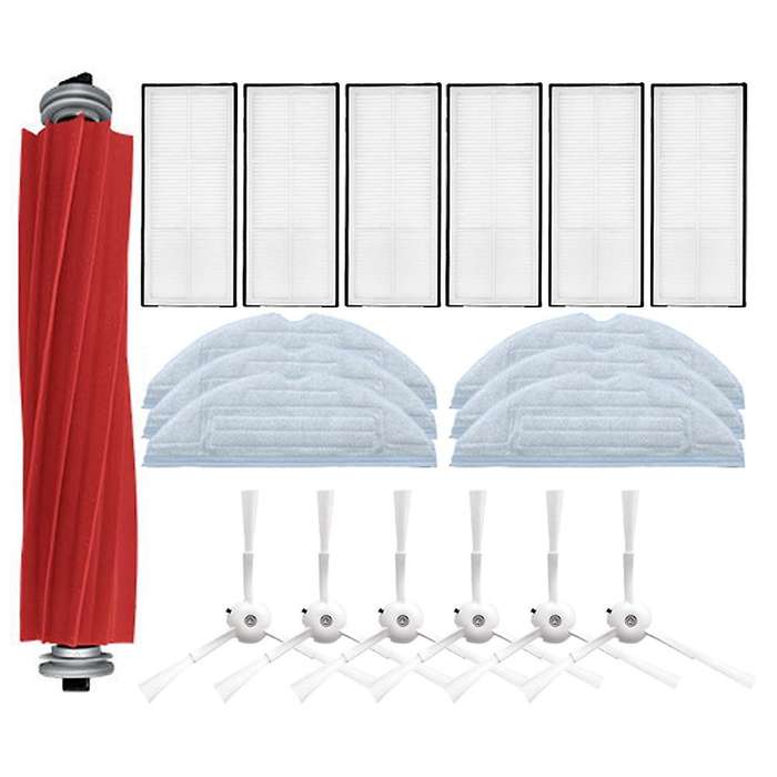 Main Side Brush Hepa Filter Mop Cloths Rag Replacement-white