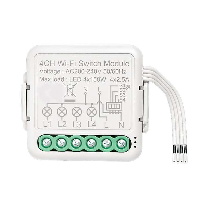 Tuya Wifi Switch Module with Dual Way Control, for Alexa,home(4 Gang)