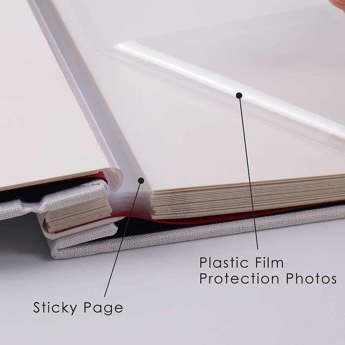 Photo Album Self Adhesive Scrapbook for Wedding/family White