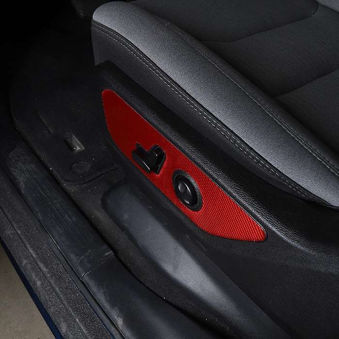 Electric Seat Adjustment Panel for Ram 1500 2018-22 Red Carbon Fiber