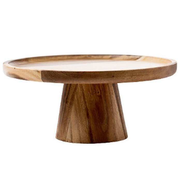 Japan Style High Stand Wooden Cake Plate Food Serving Trays Multi-use