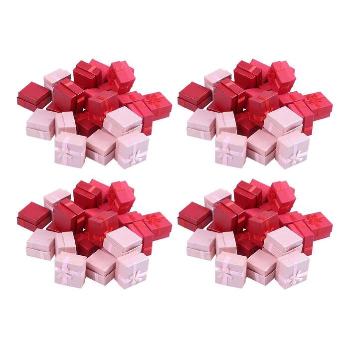 96-piece Gift Box Set - Square Ring Jewelry Box Assorted Colors