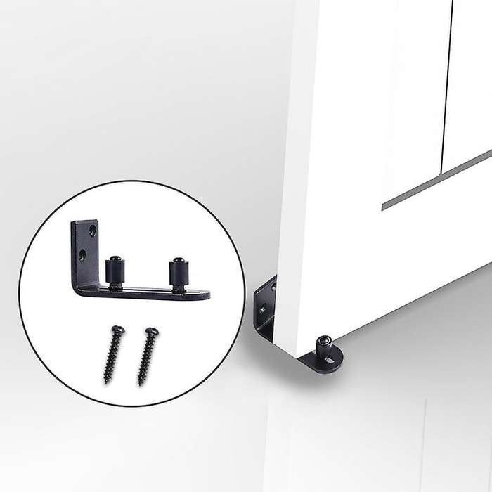 Sliding Barn Door Floor Guides Adjustable Roller Kit,set Of 2 -black