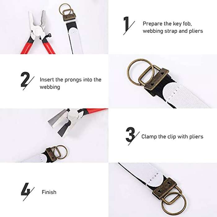 Key Fob Hardware Set,keychain Tool Includes 50pcs Key Fob Hardware