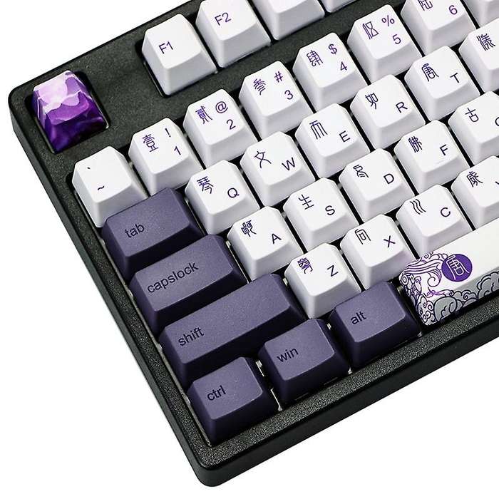 113 Keys Pbt Sublimation Keycaps Purple Datang Keycap Keyboard