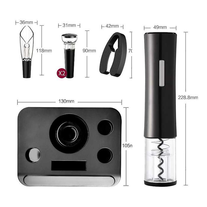 Electric Bottle Opener Set, with Storage Base, Battery Operated