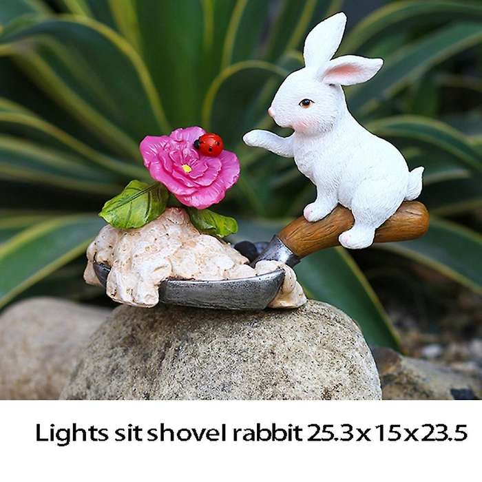 Cute Rabbit Solar Lamp Villa Outdoor Solar Rabbit Lawn Garden(white)