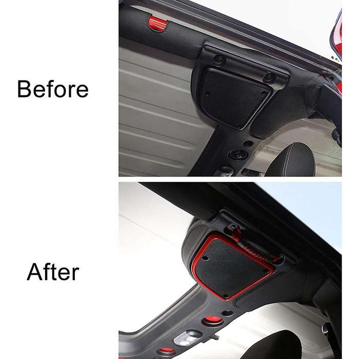 Roof Top Speaker Audio Cover for Jeep Wrangler Jk, Abs Red