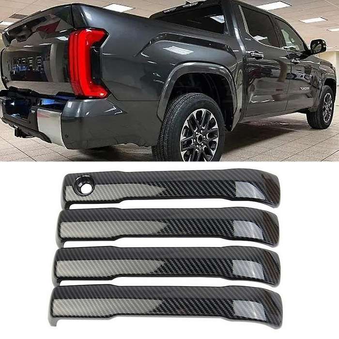 Car Carbon Fiber Abs Outside Door Handle Frame Decoration Cover