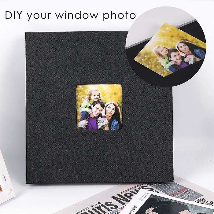Photo Album Self Adhesive Scrapbook for Wedding/family Black