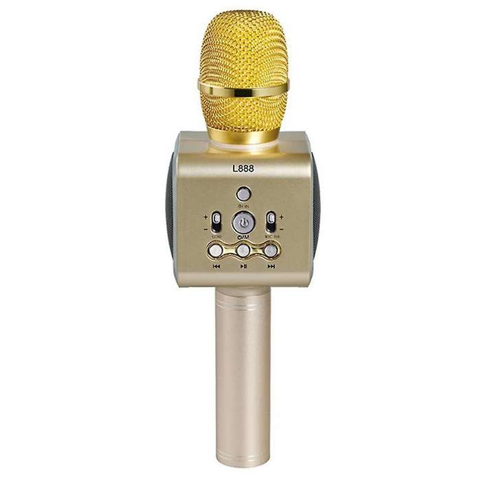 Bluetooth Microphone for Karaoke Smartphone Ios Android Gold