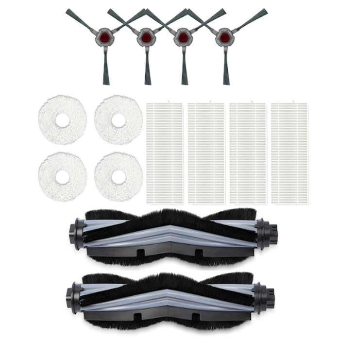 1set Side Brushes Main Brush Filter Dust Box Mop Cleaning Pad