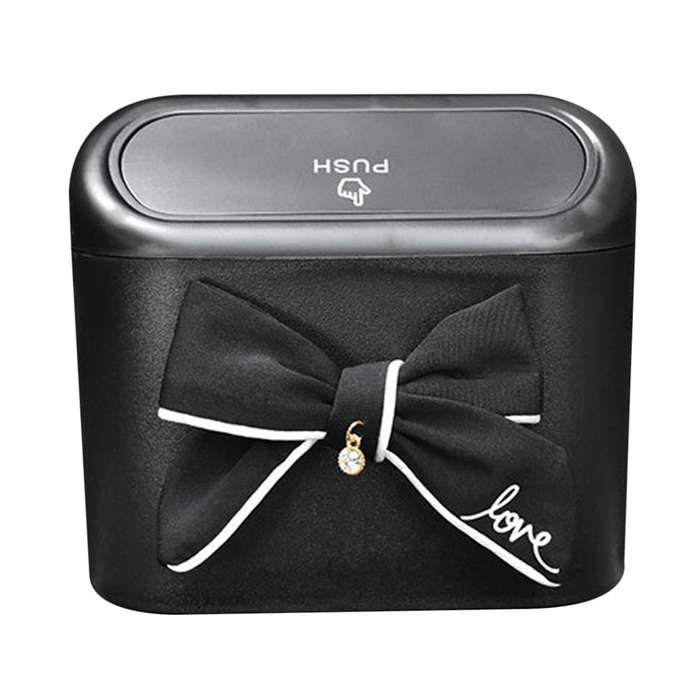 Car Trash Can Bow Decoration Garbage Door Side Storage Box A