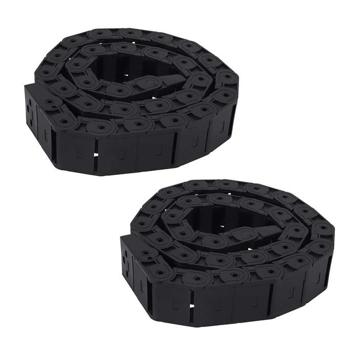 18mm X 37mm Black Flexible Semi Enclosed Cable Drag Chain 1m