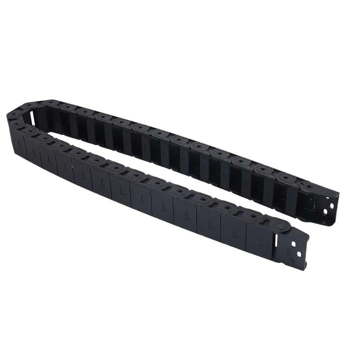 18mm X 37mm Black Flexible Semi Enclosed Cable Drag Chain 1m