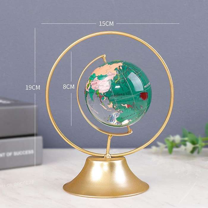 Light Luxury Crystal Globe Decoration Metal Craft Decoration, L
