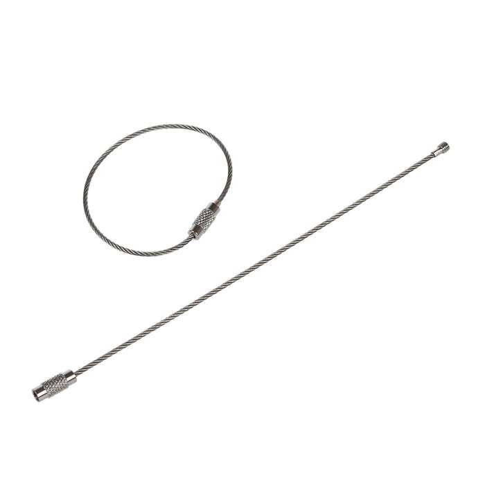 100pcs Stainless Steel Screw Locking Wire Keychain Cable Key Rings