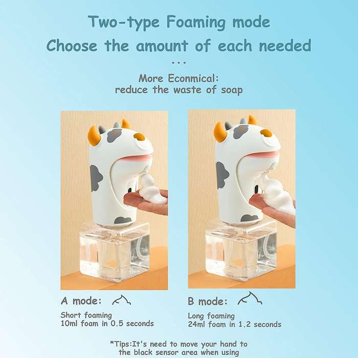 Auto Press Less Hand Soap Dispenser for Kids,ipx6 8.7oz (white)
