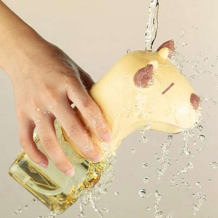 Auto Press Less Hand Soap Dispenser for Kids,ipx6 8.7oz (yellow)