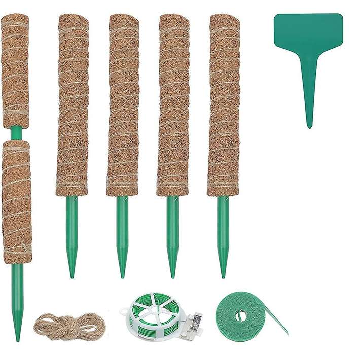 Moss Pole for Climbing Plants,6 Pack Coir Pole, to Grow Upwards