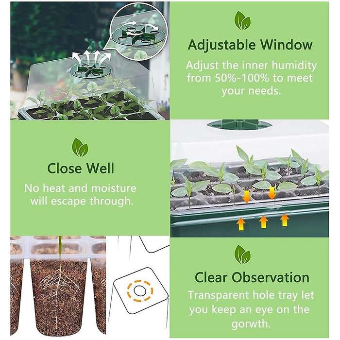 10 Pack Propagator Growing Thicken Seedling Starter Growing Trays